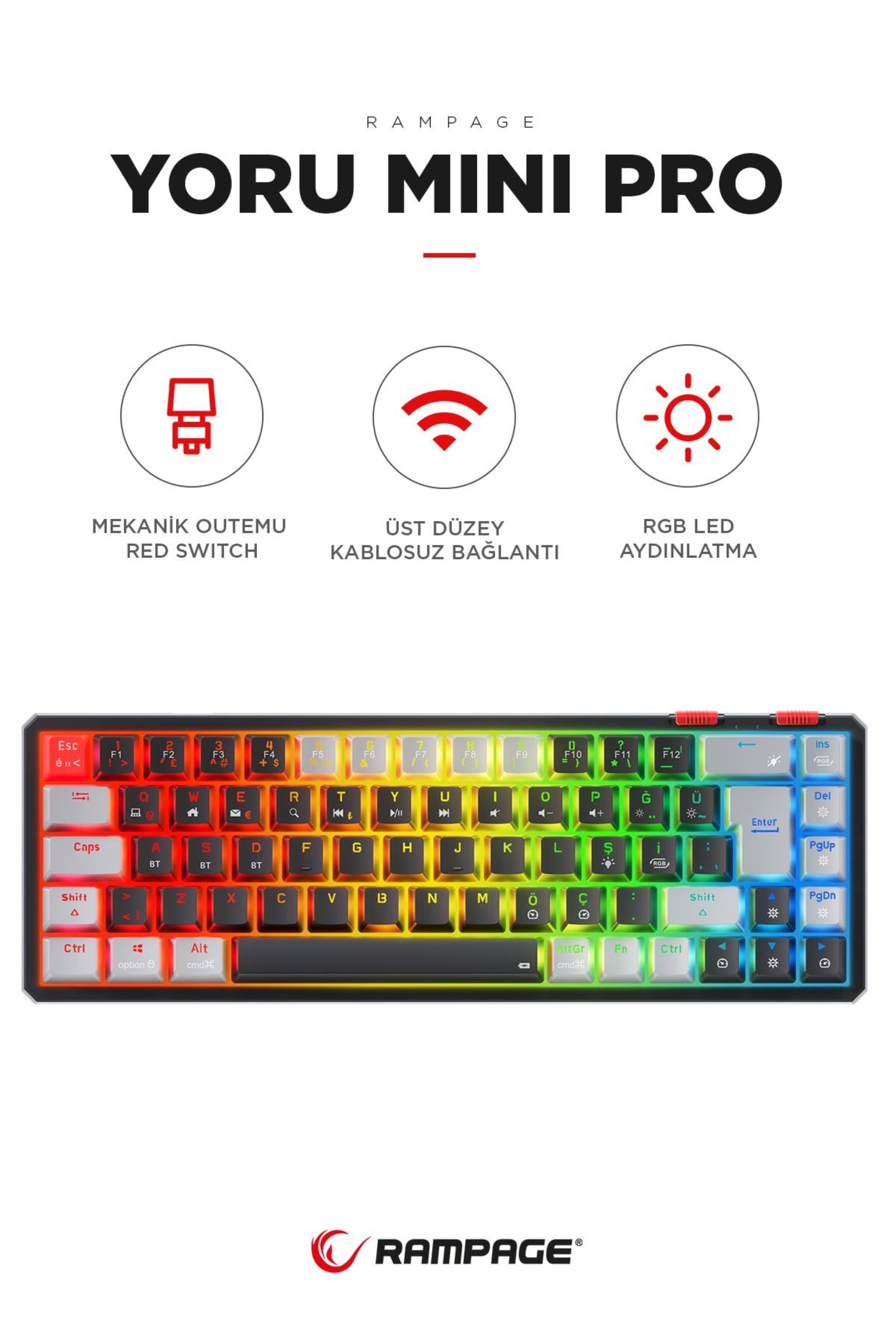 RAMPAGE MEKANIK YORU MINI PRO SIYAH-GRI Q ...