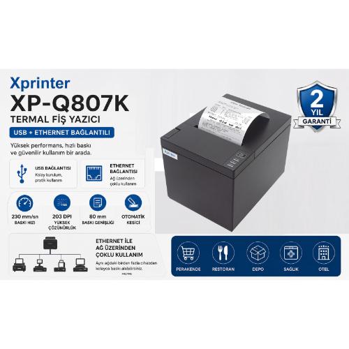 XPRINTER XP-Q807K Direkt Termal 203 Dpi 80...