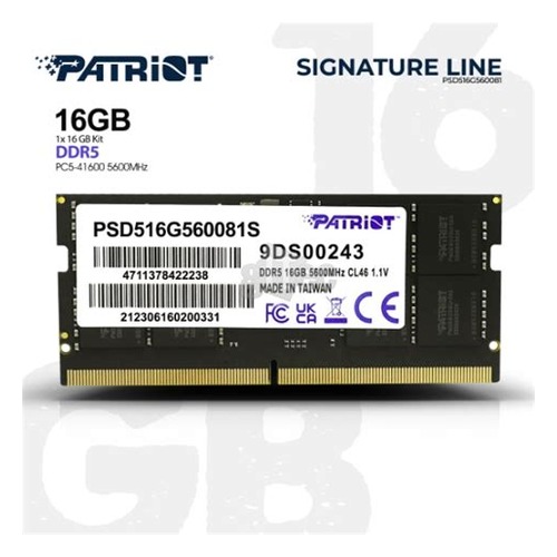 PATRIOT 16GB DDR5 5600Mhz CL46 Notebook Ra...