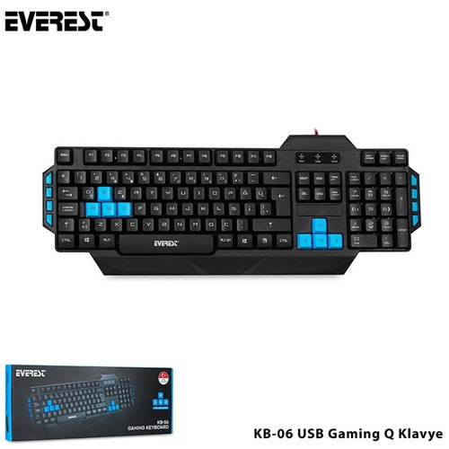 EVEREST KB-06 Q Usb Gamng Siyah/Mavi Klavye