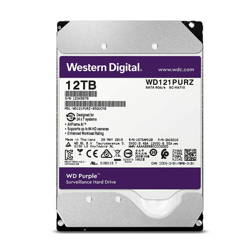 WD 3.5 PURPLE 12TB 7200RPM 256MB SATA3 Güvenlik HDD WD121PURZ (7/24) ILT
