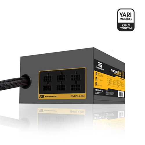 POWERBOOST GLACıER BST-ATX650B 650W 80+ Bronze Semi Modüler ATX Psu 12 Cm Fan Kutulu