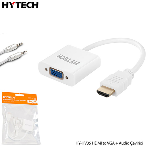 HYTECH HY-HV35 HDMI to VGA Audio EVIRICI ADAPTR