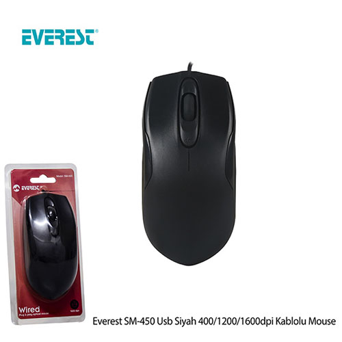 Everest SM-450 Usb Optic Siyah Mouse            