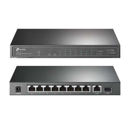 TP-LINK 10 Port TL-SG1210P 10/100/1000 Web Ynetilebilir 8x PoE + 1x SFP + 1x Uplink Switch (63W)