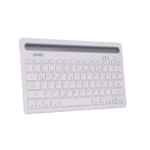 EVEREST KB-BT82 Q Kablosuz Beyaz/Gümüş Mac/Win/Android/Ios Uyumlu Bluetooth Ultra İnce