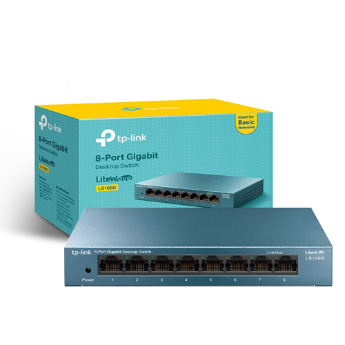 TP-LINK LiteWave 8 Port LS108G 10/100/1000 Gigabit elik Kasa Switch