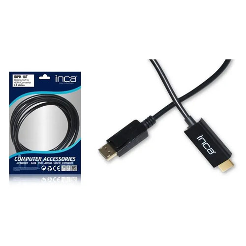 INCA IDPH-18T DISPLAYPORT TO HDMI KABLO 1.8MT   