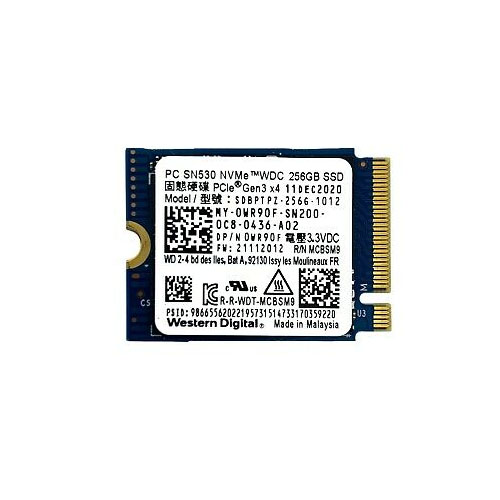 WD SN530 256GB SSD (Kutusuz) MİNİ NVME PCIE M.2 2400/950 MB SDBPNPZ-256G